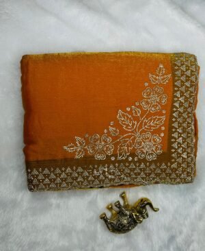 Georgette Swarovski Work Saree