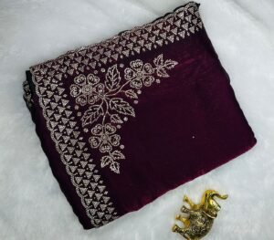 Georgette Swarovski Work Saree