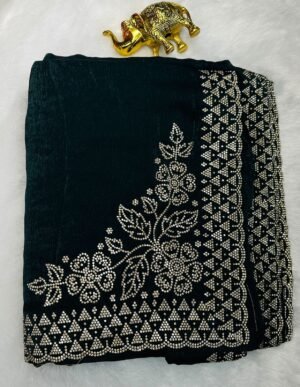 Georgette Swarovski Work Saree