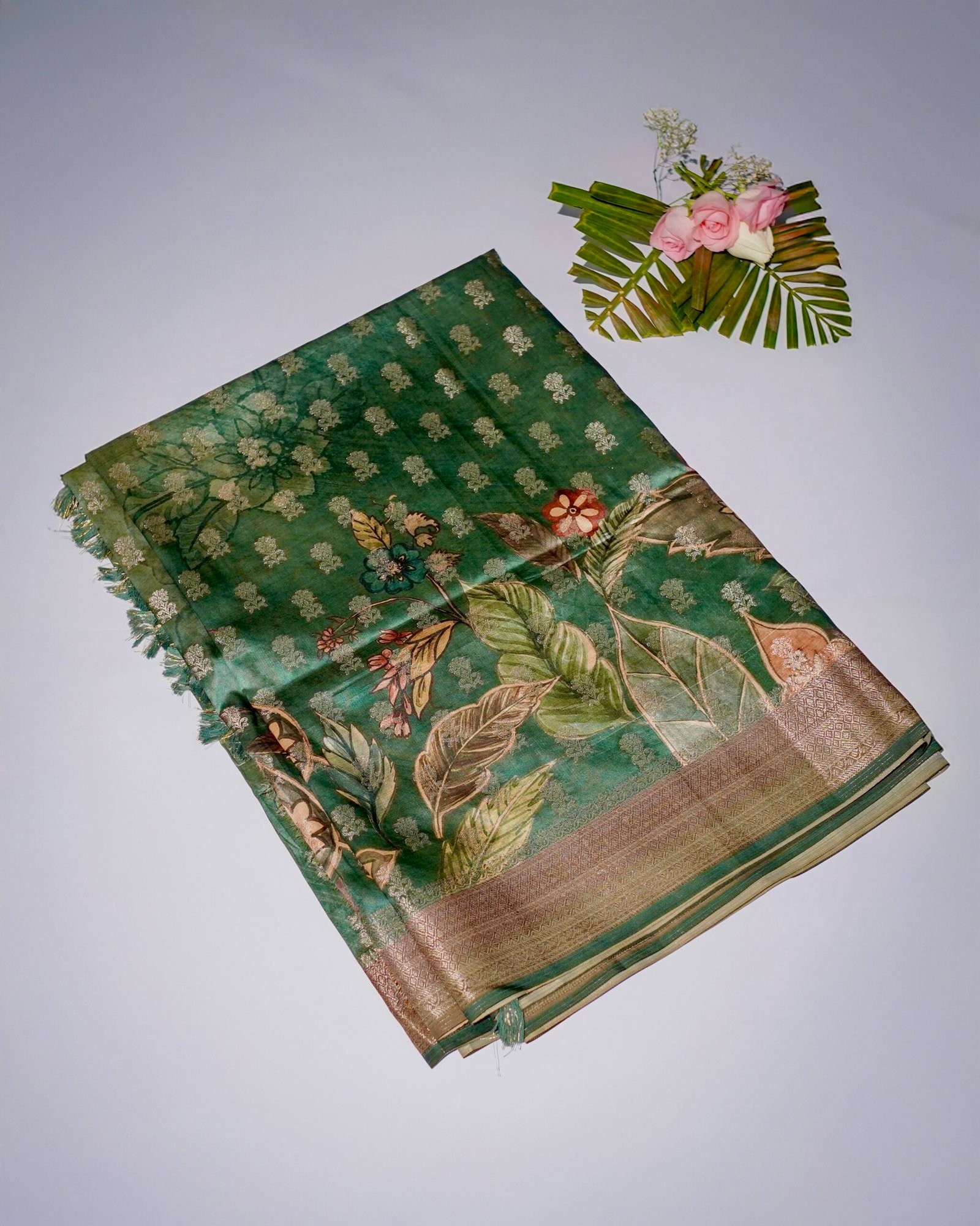 Designer Green Tussar Silk