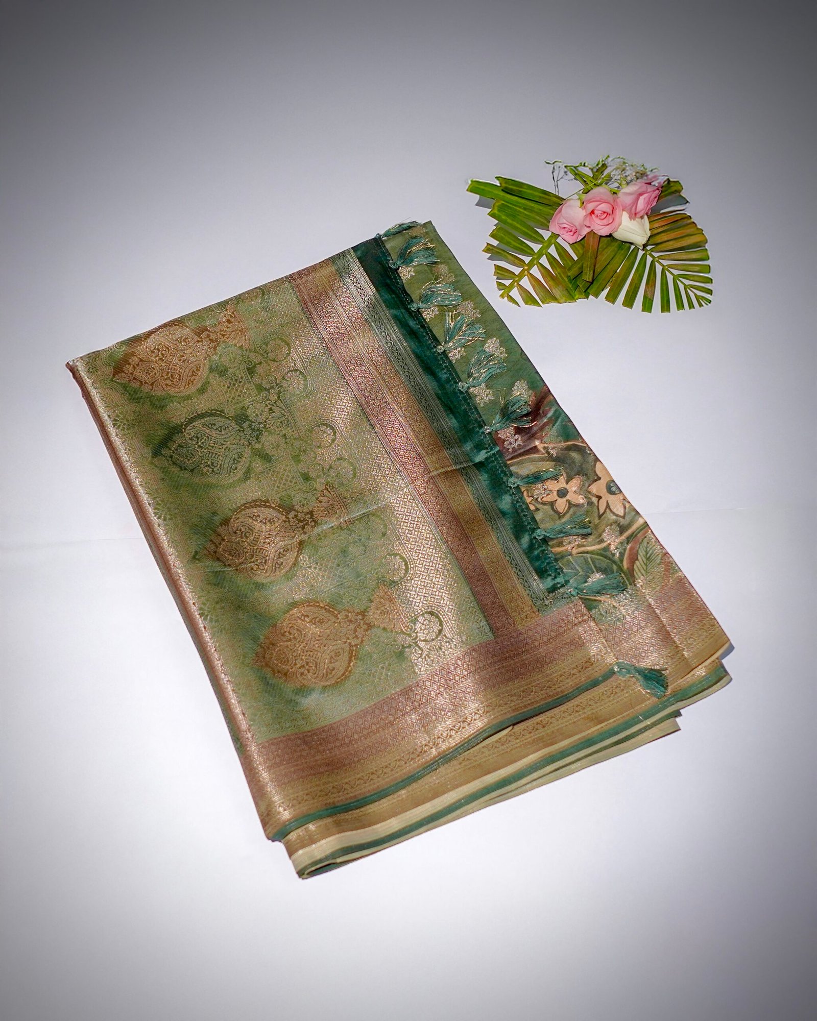 Designer Green Tussar Silk