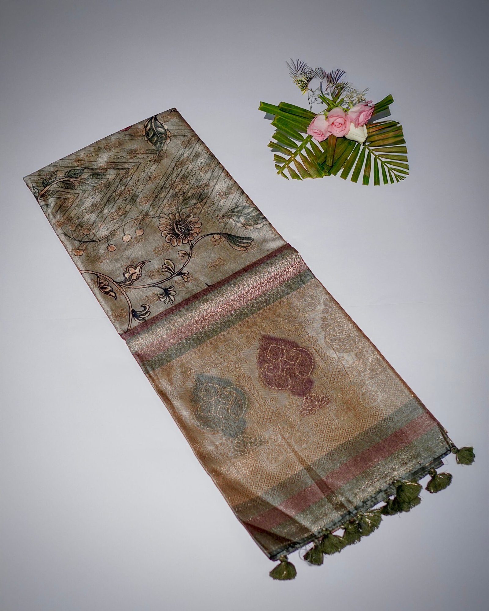Designer Green Tussar Silk