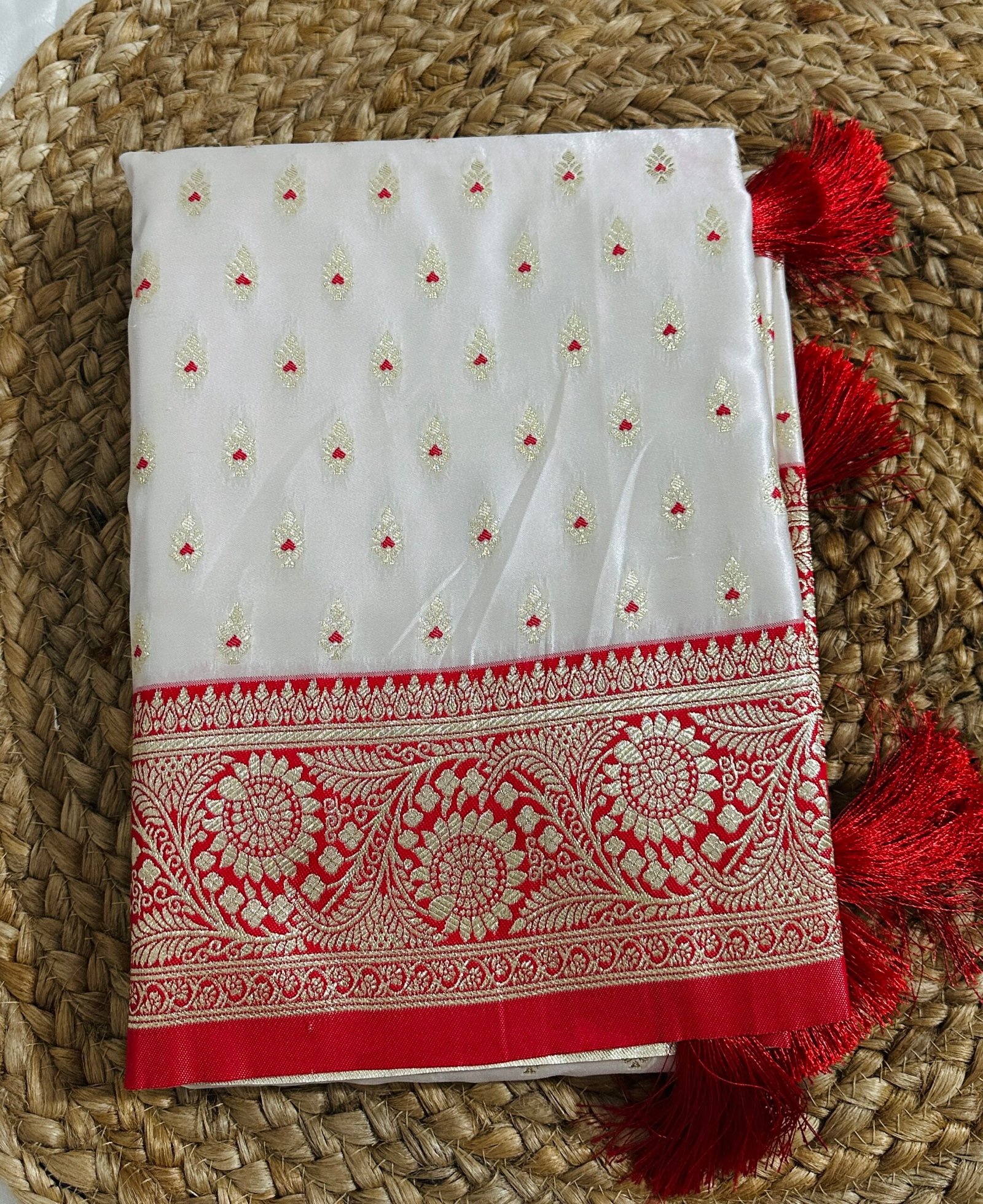 White banarasi mashru silk MTV