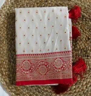White banarasi mashru silk MTV